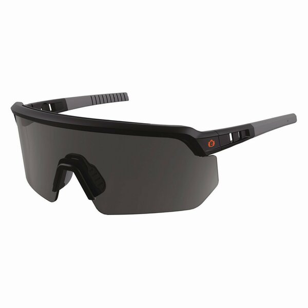 Ergodyne Skullerz AEGIR Safety Glasses, Matte Black Nylon Impact Frame, Smoke Polycarbonate Lens 55005